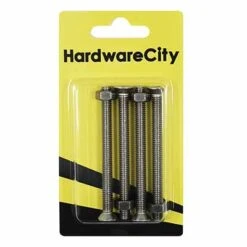 HWC SS316 Marine Fasteners, M6 X 70, Phillips Countersunk Screws And Nut, 4PC/Pack