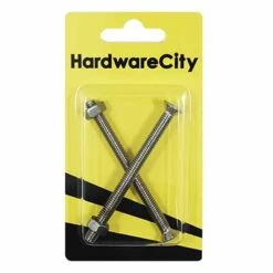 HWC SS316 Marine Fasteners, M6 X 75, Phillips Countersunk Screws And Nut, 2PC/Pack