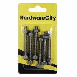 HWC SS316 Marine Fasteners, M6 X 50 Allen Cap Screws And Nut, 6PC/Pack