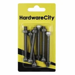 HWC SS316 Marine Fasteners, M6 X 55 Allen Cap Screws And Nut, 6PC/Pack