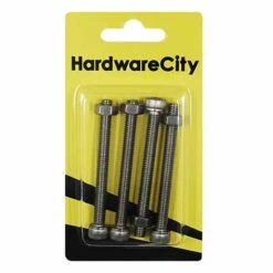 HWC SS316 Marine Fasteners, M6 X 60 Allen Cap Screws And Nut, 4PC/Pack